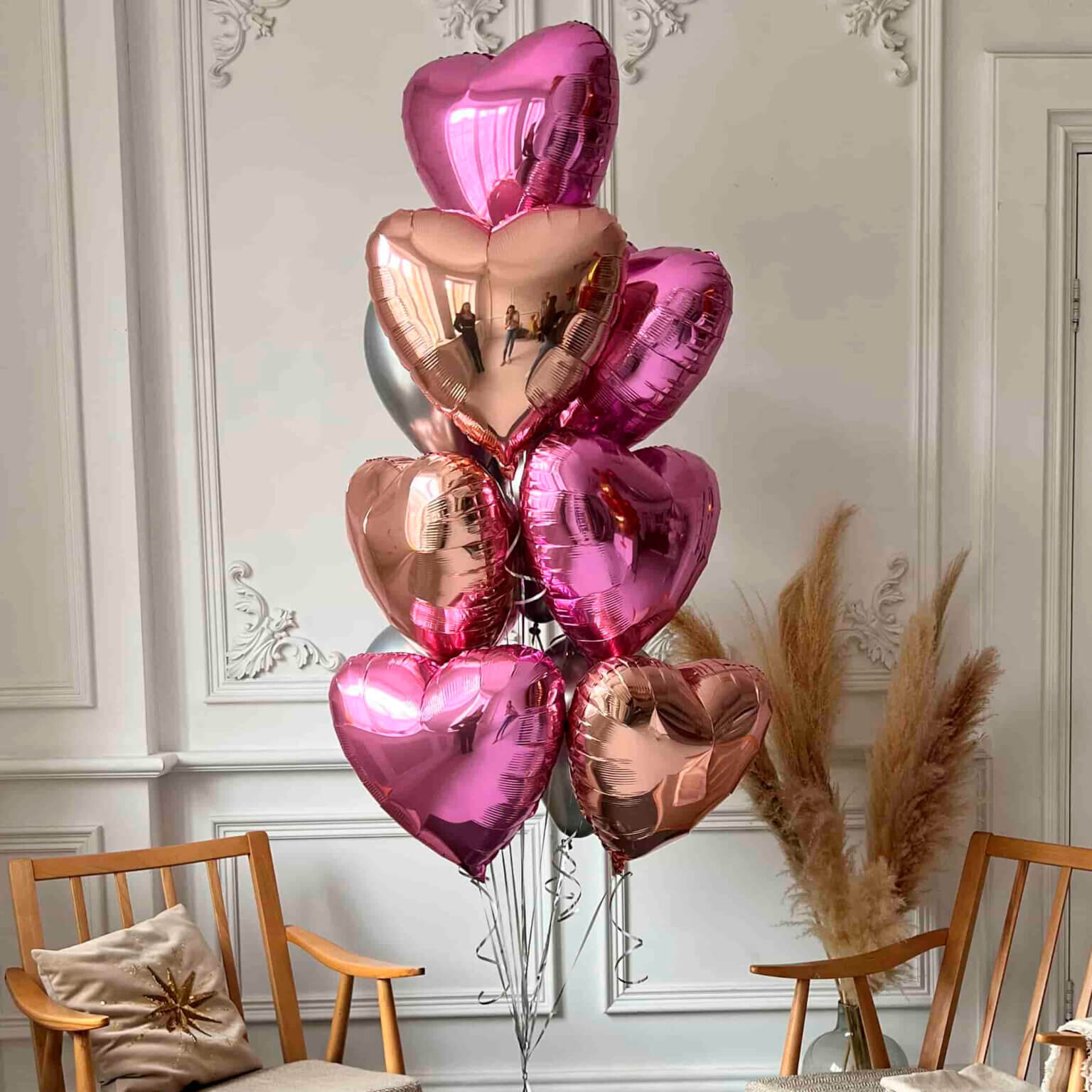 Фонтан воздушных шаров «Розовый латте...